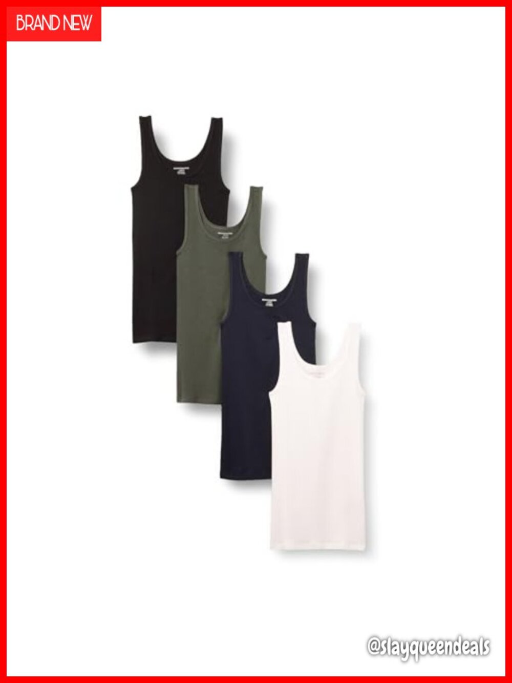 Women's Slim Fit Cotton Modal Rib Tank Top 4 Pack Scoop Neck Sleeveless